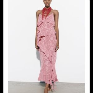 Zara Pink Ruffled Dress
